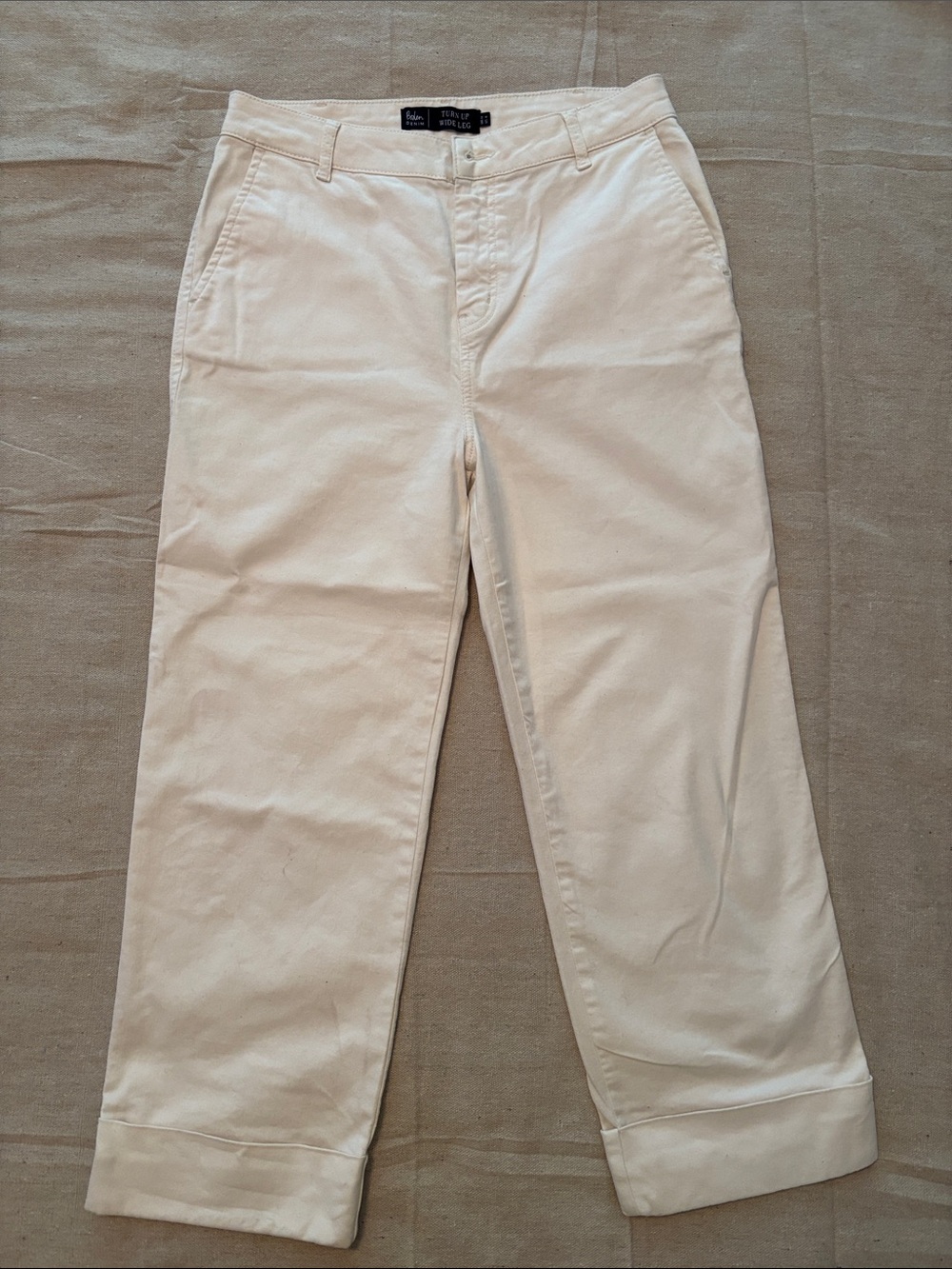 Boden denim turn up wide leg Cream Casual Chino 8